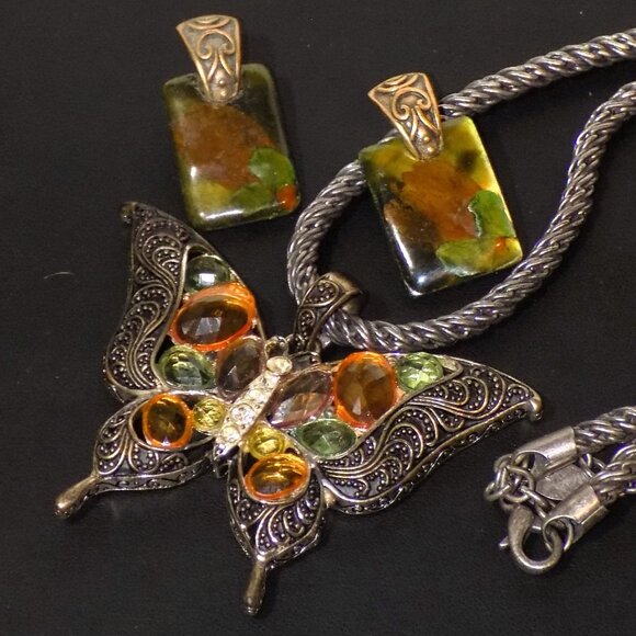 New Lot 4 Chico's Necklace & Earrings Bundle.  Boho Statement Earth-Tones - Picture 5 of 13